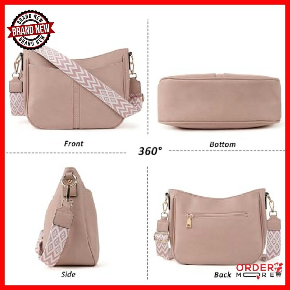 Vegan Leather Crossbody Bag & Wallet Set, Adjustable Strap, Multi-Pocket - Picture 8 of 8